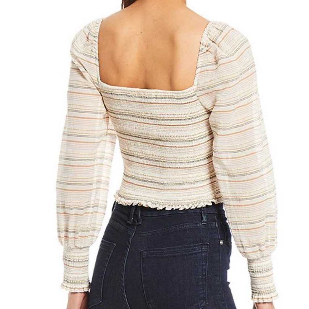 NWT GIANNI BINI woven angel blouse in ivory/sand size large